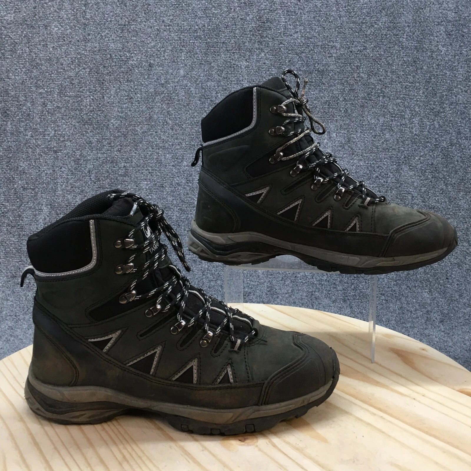 Tamarack Boots Mens 13 Hiking Black Leather Round Toe Lace Up Casual Comfort