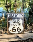 Old Route 66 Weathered Vintage Metal Tin Sign Wall Decor Garage Man Cave Bar Art