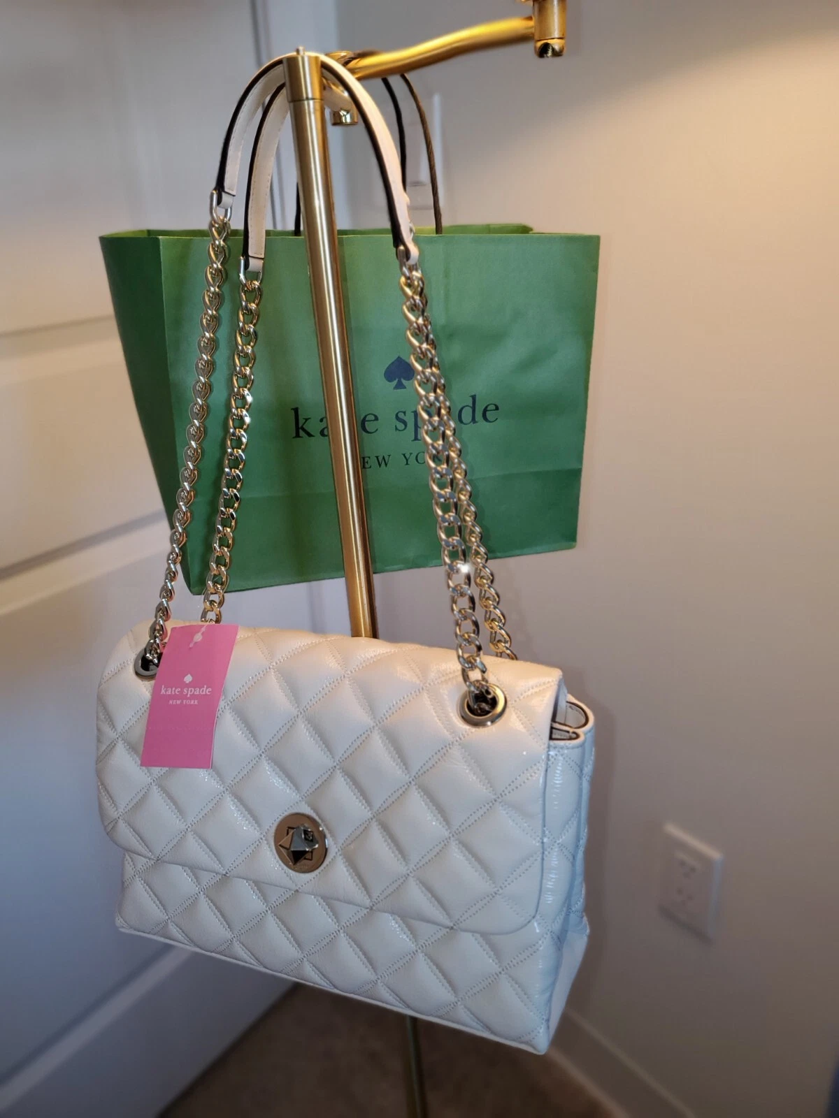 Borsa Kate Spade Natalia Med. Borsa a tracolla pergamena NUOVA con etichetta!