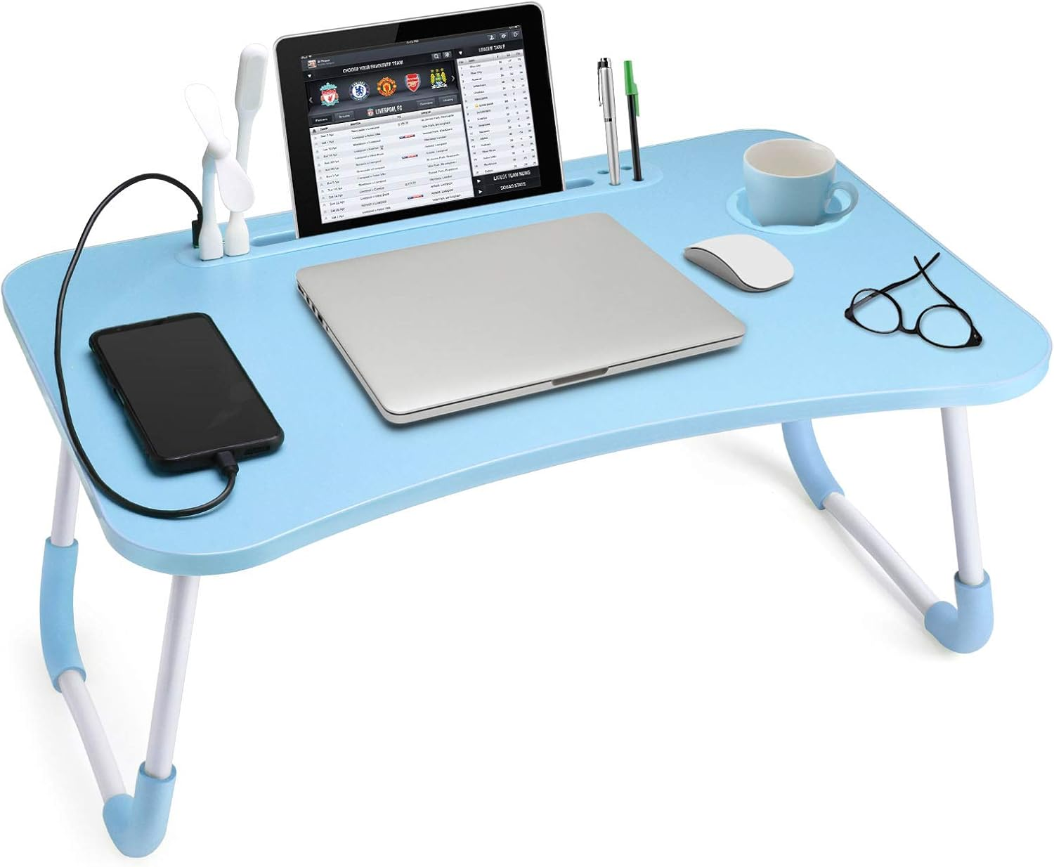 Foldable Laptop Bed Table Portable Standing Desk Breakfast Tray  -image
