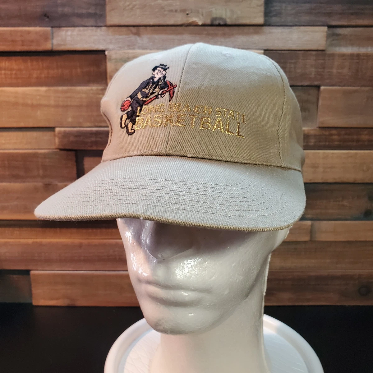 Long Beach Hat Mens Tan Strap Back LB State Basketball 49ers