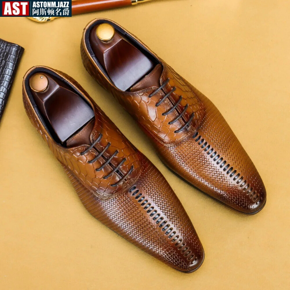 SAOLA Oxford uomo vera pelle a punta scarpe classiche ufficio business scarpe formali
