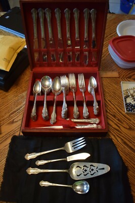 National Silver Co King Edward Moss Rose Silverplate Flatware 79