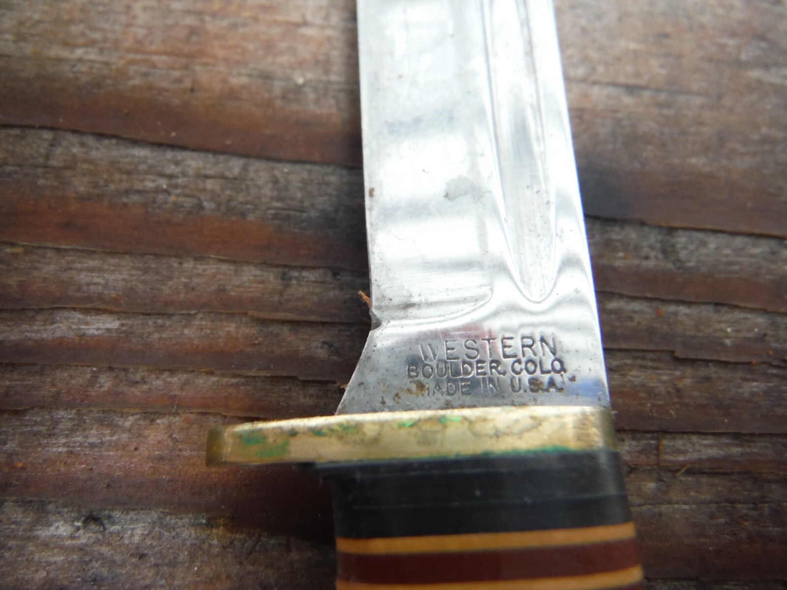 Vintage Western P48A Fixed Blade Hunting Knife W/ Leather Sheath