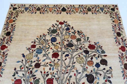 6 x 8 ft Oriental Tree Area Rug Afghan Hand Knotted Veg dye Wool Tribal Rug - Picture 3 of 11