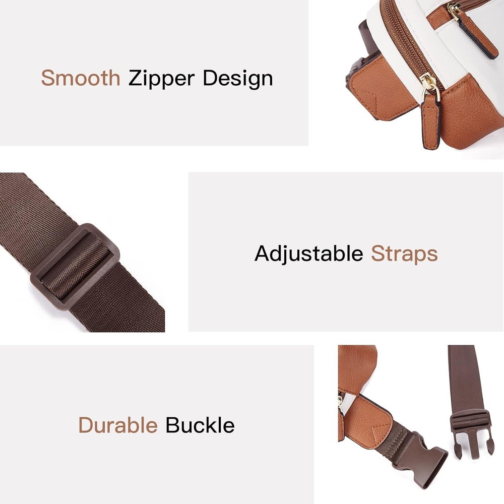 PU Leather Women's Waist Bag - Crossbody Belt Fanny Pack