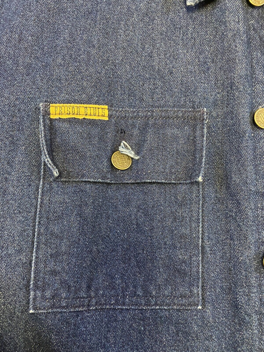 Vtg 90's PRISON BLUES~ Size L~ Denim Coat Jacket | eBay