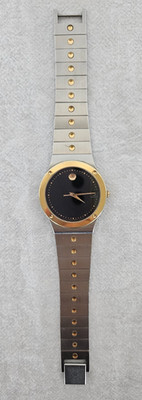 Mens 40mm Movado Museum Two-Tone 87. A4. 876C Date Swiss Quartz Watch 7''