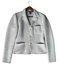 Ralph Lauren Purple label collection Cashmere Wool Angora blazer 8 Gray READ