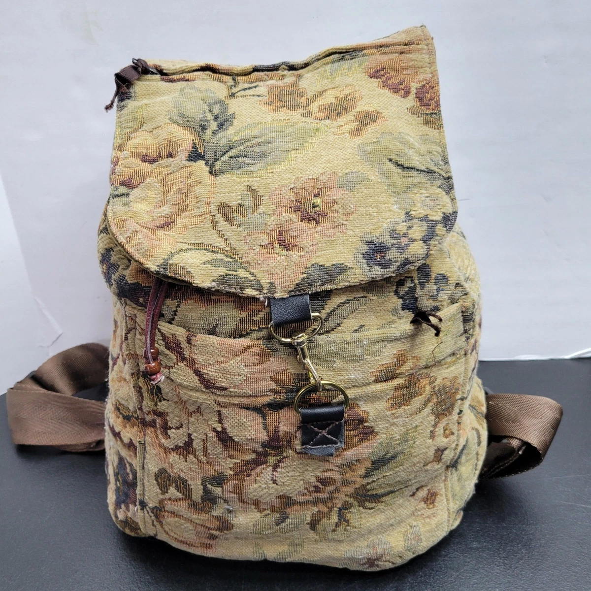 VTG Boho Tapestry Multicolor Women\'s Backpack with Brown Accent hippie boho backpacks products for sale | eBay main image 4