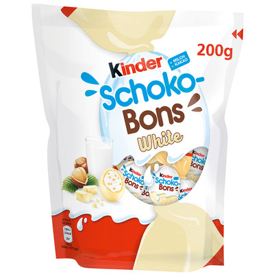 kinder Schoko Bons White 200 g Weiße Schokoladen Kugeln Haselnus (24,95 EUR/kg)