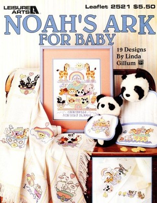 LEASURE ARTS CROSS STITCH NOAHS ARK FOR BABY 19 DESIGNS VTG OOP 1994
