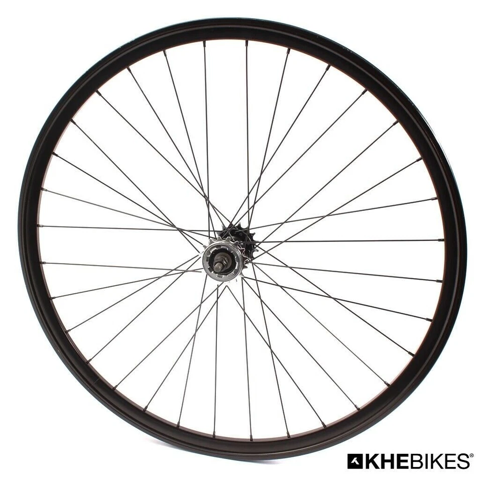 Fixie Laufrad hinten 700c 28 Zoll Doppelkammerfelge KHE 32 Loch schwarz - Bild 4 von 4