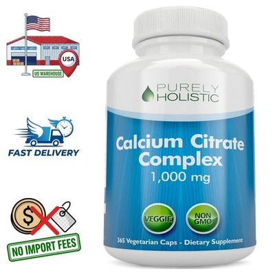 Calcium Complex Citrate & Carbonate 1000mg | 365 Capsules | 1 Year Supply