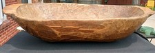 RARE Antique Hand Carved Extra Large Wood Primitive Farmhouse Dough Bowl Trench