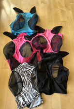 Lot of 5 Lycra Horse Fly Mask with Bug Eyes and Mesh Ears - USED READ