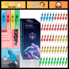 50Pcs Tattoo Cartridge Needles Assorted Sizes Round Liner Shader Magnum Disposab