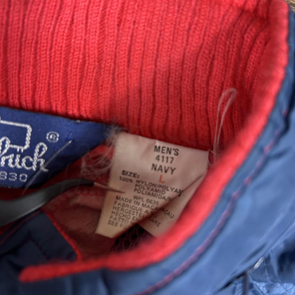 Woolrich Jacket Mens Large Blue Red Colorblock Hooded Windbreaker Full Zip 4117 - Image 3 of 4