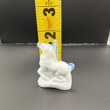 Boyd Glass  Joey  Mini 2  Carousel Horse Snow White Opalescent Figurine Vintage