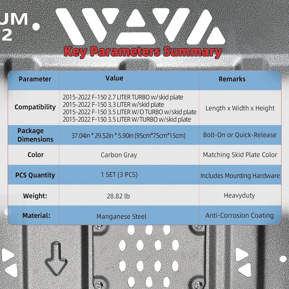 Placa de deslizamiento completa de acero de alta resistencia para Ford F150 2015-2022 | Resistente Foto 4 de 4