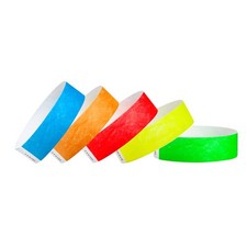 500 WristCo Tyvek Wristbands for Events   500 500, 5 Color Variety Pack