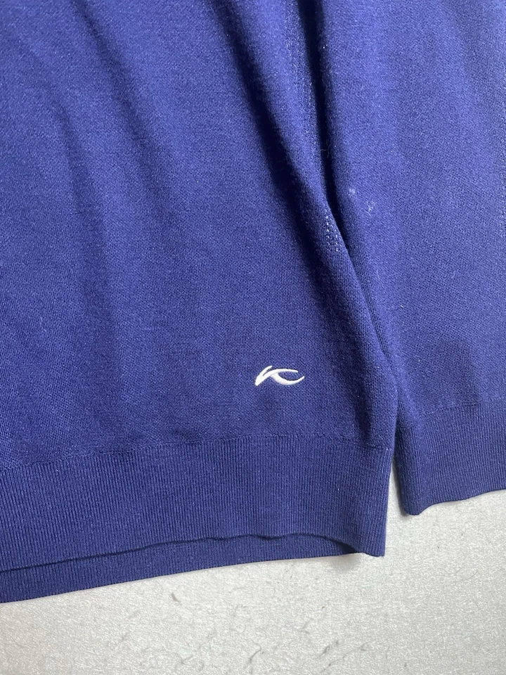 KJUS Kulm Merino Wool Sweater Pullover Mens Size 54 XL Blue 1/4 Zip Golf EUC - Image 2 of 4