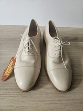 Vintage BALLY of Switzerland Parawet Leather Oxfords Cream NWOB Men's Size 9.5