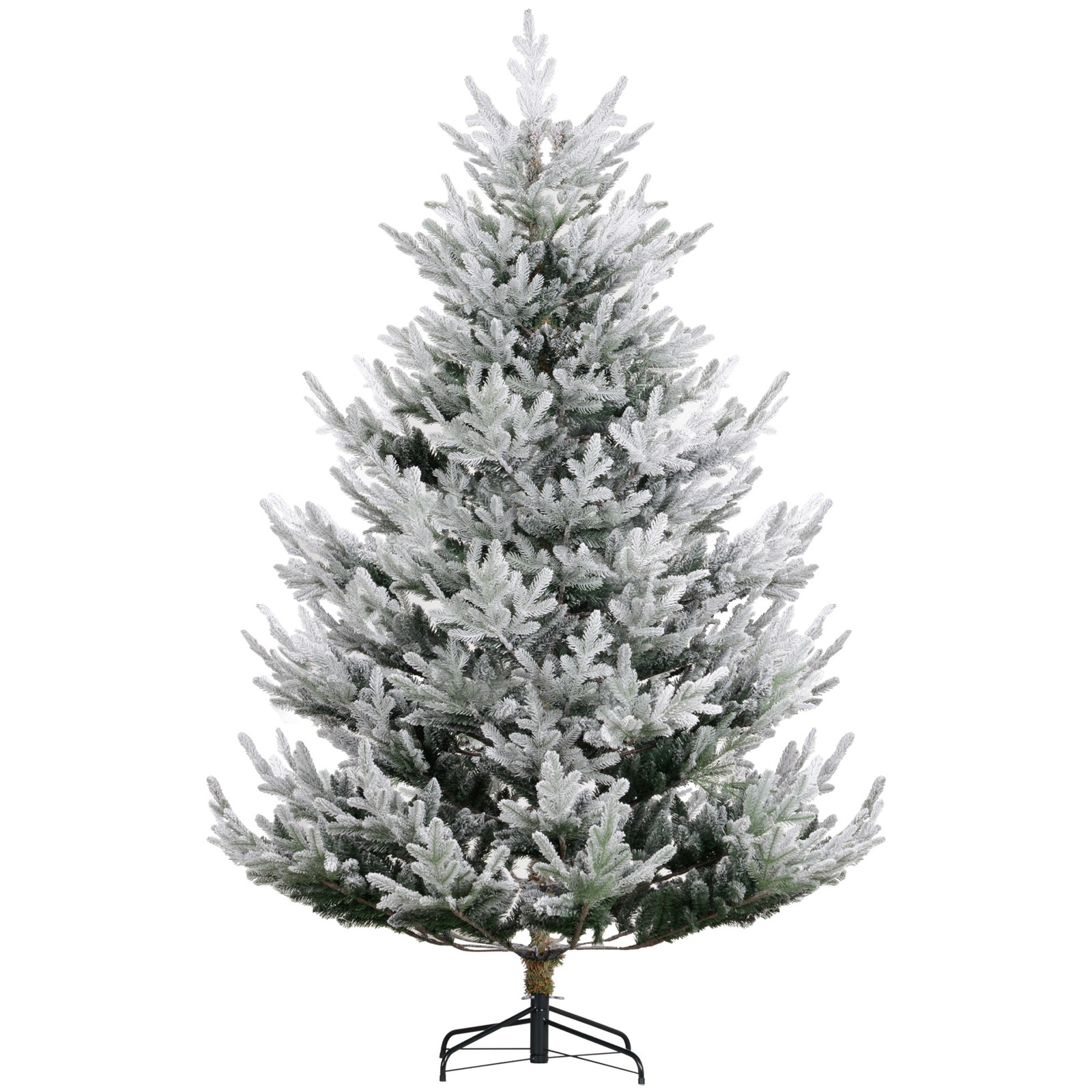 HOMCOM 7.5 Foot Artificial Christmas Tree, Pine Hinged Xmas Tree w/1218 Reali