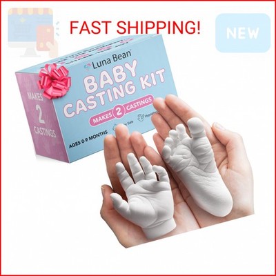 Luna Bean Baby Footprint and Hand Mold Casting Kit (2 Pack) First Time New Mom G