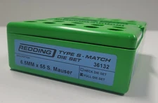 36132 REDDING TYPE-S MATCH BUSHING FULL DIE SET - 6.5 X 55 SWEDISH MAUSER - NEW