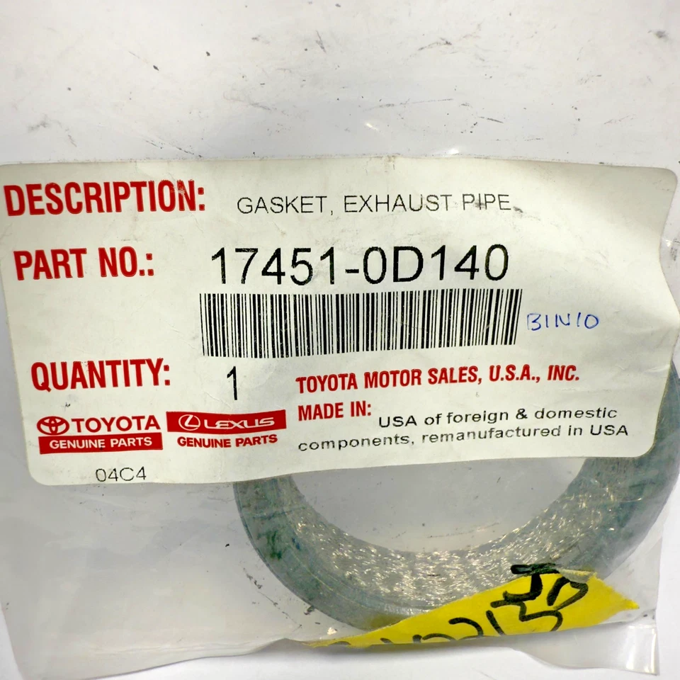 OEM 2006 - 2025 Toyota Prius C-HR Corolla Front Gasket Exhaust Pipe 17451-0D140 - Image 4 of 4