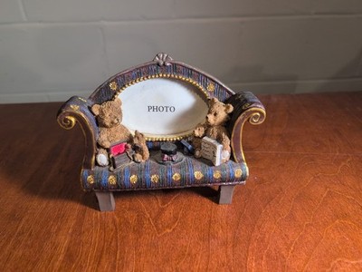 3D Bear Family Picture Frame Navy Burgundy Gold Couch Coloring Reading Jewelry