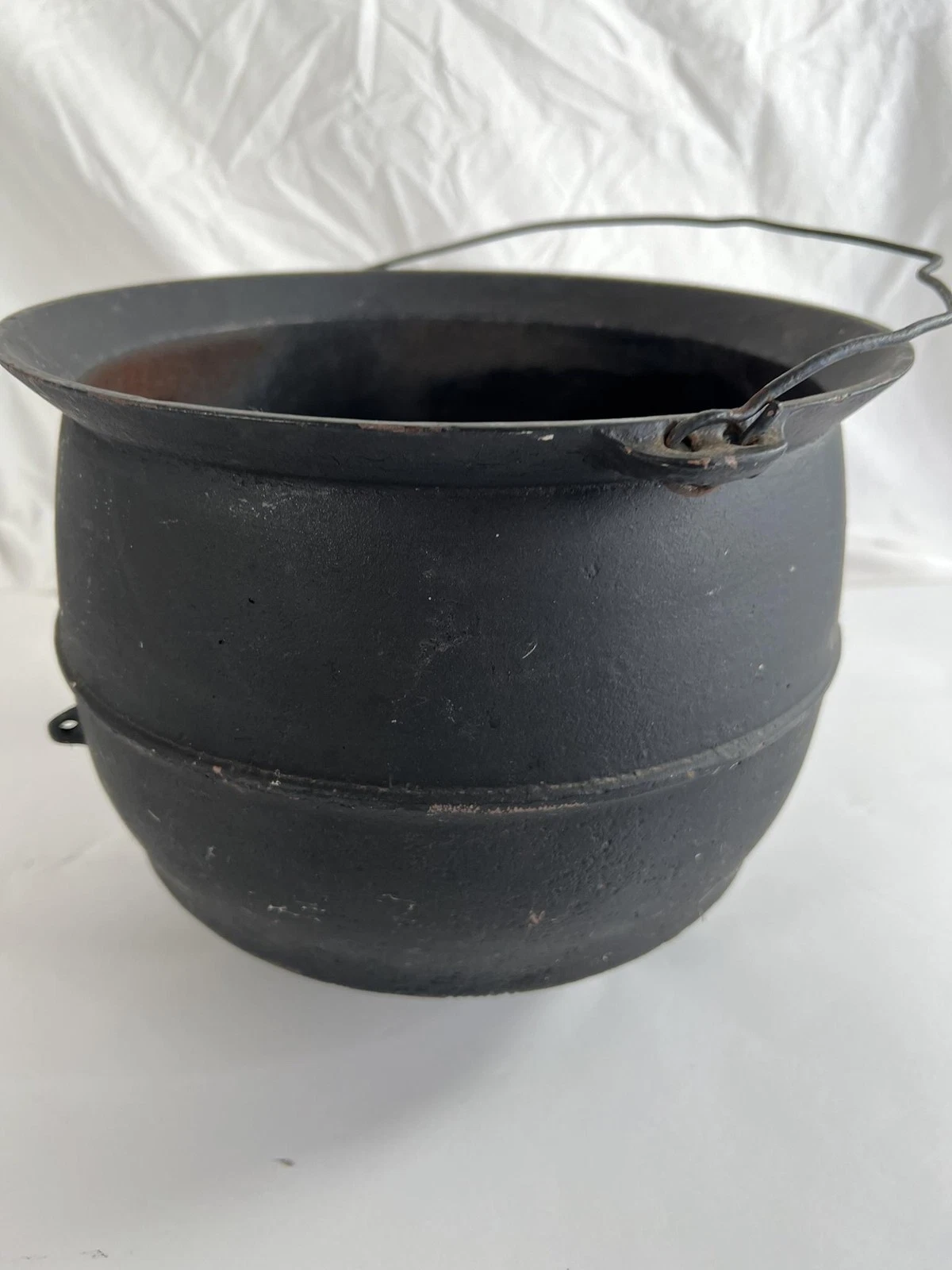 Vintage Wagner Cast Iron Cauldron Stockpot 3-Leg Kettle 11in Black USA