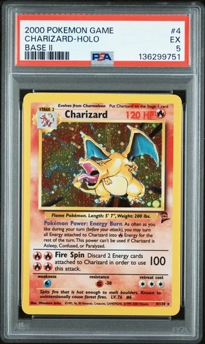 2000 POKEMON GAME BASE II #4 CHARIZARD-HOLO PSA 5
