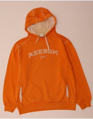 Reebok Herren Grafik Hoodie Pullover Large Orange Baumwolle AZ08