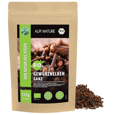 Alpi Nature Nelken Ganz BIO 125G, Gewürznelken Ganz, Nelken Gewürz Zum Kochen, B