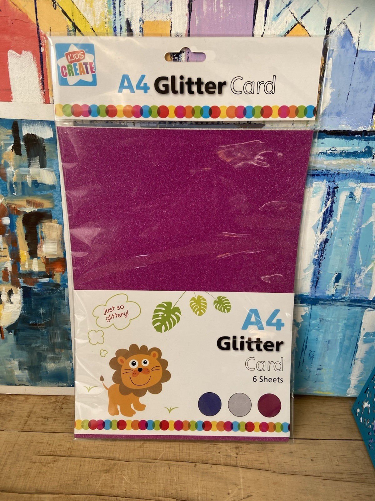 A4 Glitter Card x6 Blue, Silver, Pink Cardstock Crafting Kids Craft Cardmaking