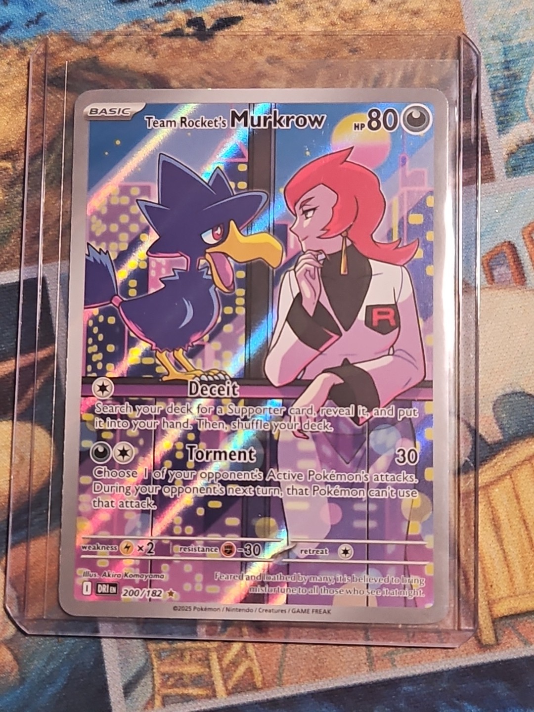 Team Rocket's Murkrow 200/182 Sv10: Destined Rivals Holo LP