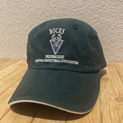 Vintage 90s/00 s NBA Milwaukee Bucks Dad Hat Mens Cap Strapback Green Retro Y2K