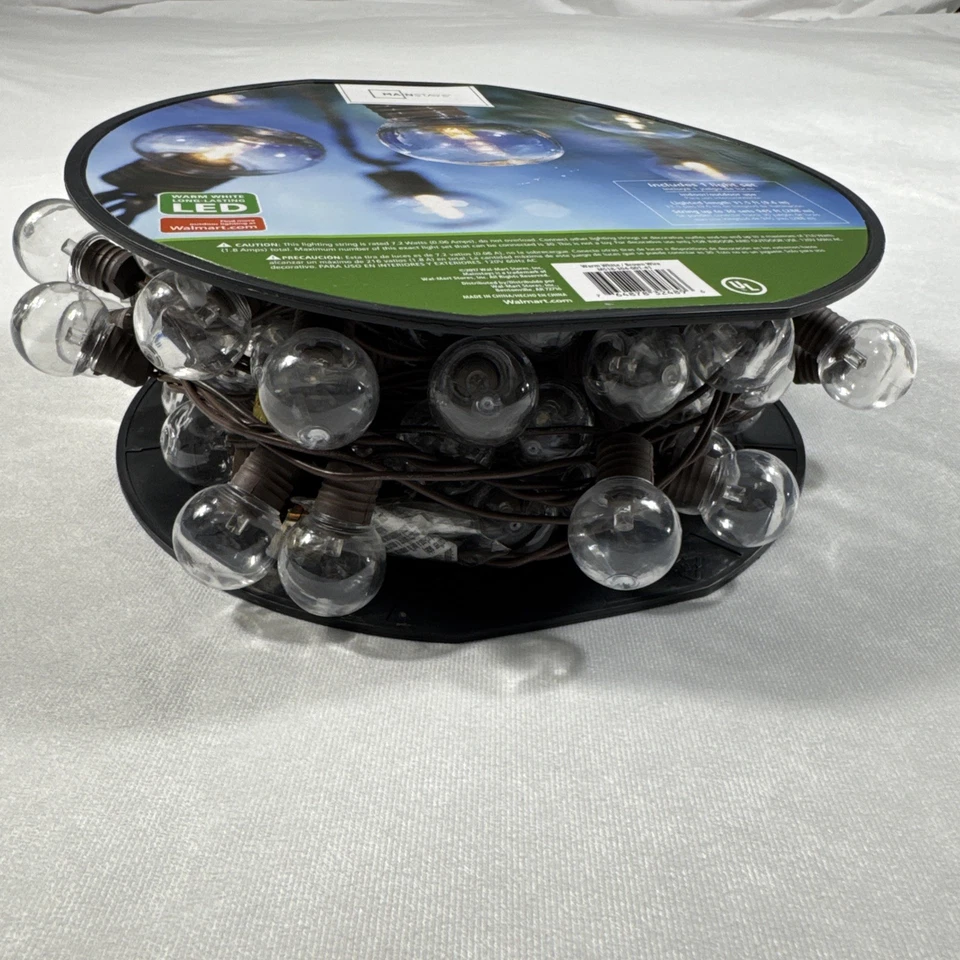 Mainstays Warm White LED Lights 32.5 Ft. 100 Count Outdoor/Indoor New - Image 3 of 3