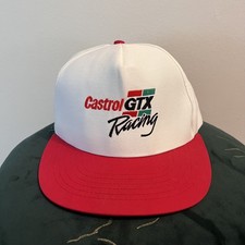 Vintage Castrol GTX Racing Hat White Snapback Hat