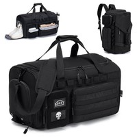 Gym Sports Bag 40L With Shoes Compartment And Adjustable Shoulder Strap Black