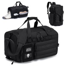 Sporttasche 40L mit Schuhfach und verstellbarem Schultergurt schwarz