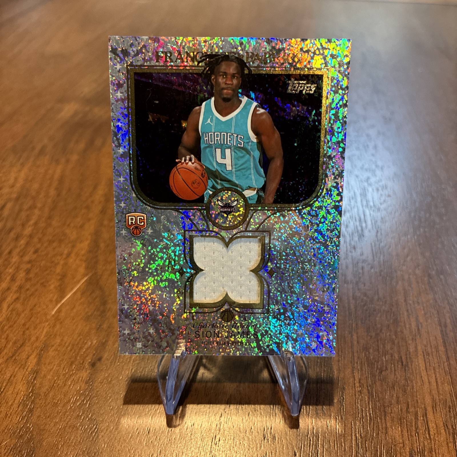 2025 Topps Sion James Franchise Fabrics Holo Foil Rookie Player Worn RC Hornets