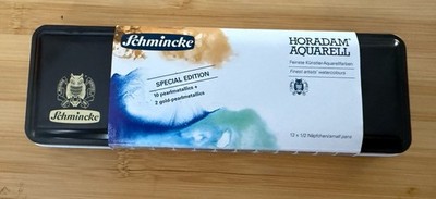 SCHMINCKE Horadam Watercolor Gold-Pearl Metallic Ltd Edtn 12 Half Pan Set HTF