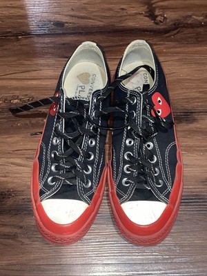 Converse Chuck Taylor All Star Low Comme des Garçons PLAY Size 8.5 Used No Box