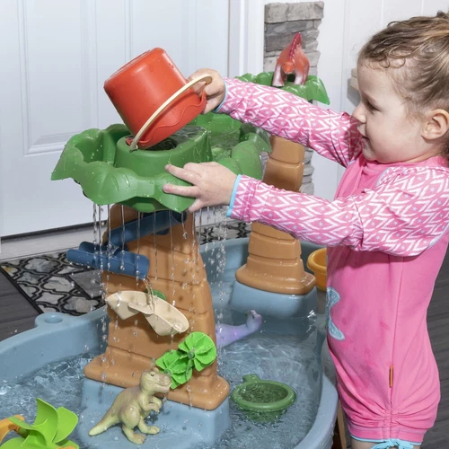 US Dino Showers Multi-color Plastic Water Table for Toddlers w/13-Piece Playset - Picture 11 of 13