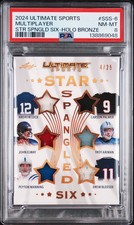 2024 LEAF ULTIMATE SPORTS STAR SPANGLED MANNING ELWAY LUCK AIKMAN 4/25 PSA 8