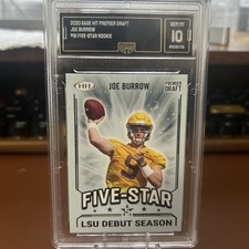 2020 SAGE HIT #91 Joe Burrow RC Rookie Base Card LSU Tigers / Bengals GEM 10. rookie card picture