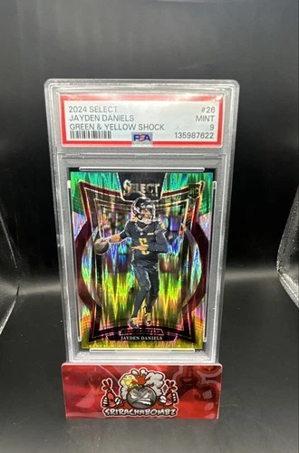2024 Panini Select - Concourse Jayden Daniels #26 Green & Yellow Shock Prizm...